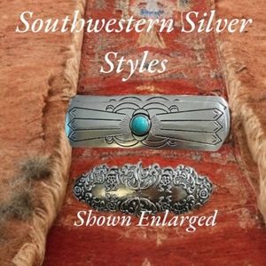 Silver Plated Howlite Turquoise Native American Style (2)-Ponytail Hair Holders